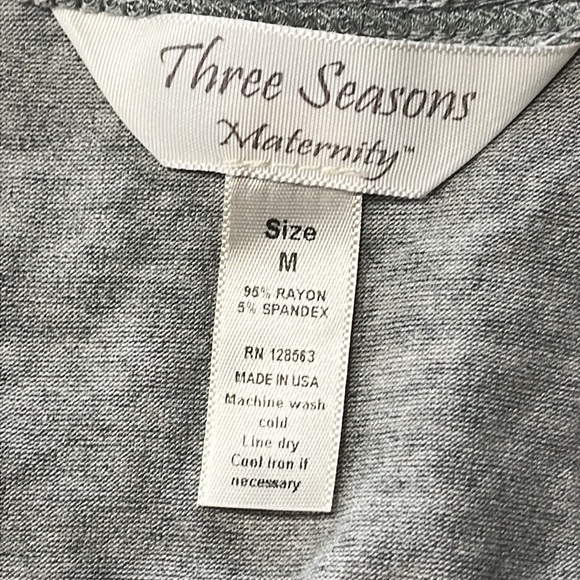 MATERNITY shirts LOT NEW blue gray high waist stretch V-neck flower tie back MED - Picture 4 of 13